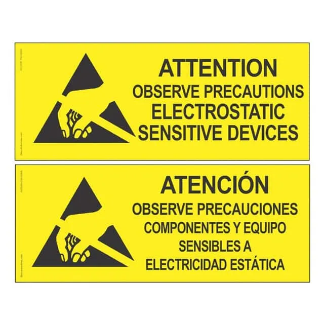 06750 (LABEL ESD/STATIC 10X4" BLCK/YLL")