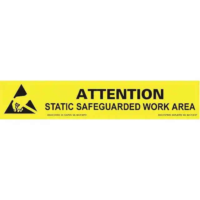 06751 (SIGN ESD/STATIC 6X1" BLCK/YLLW")