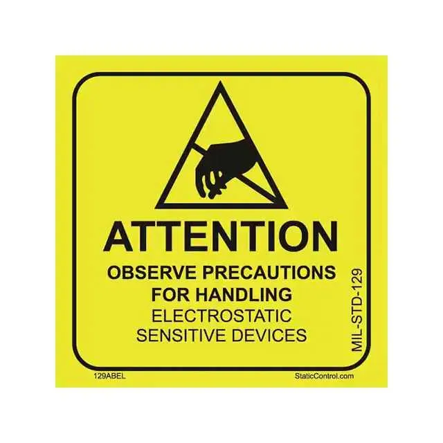 129LABEL (LABEL ESD/STATIC 2X2" 500PC")