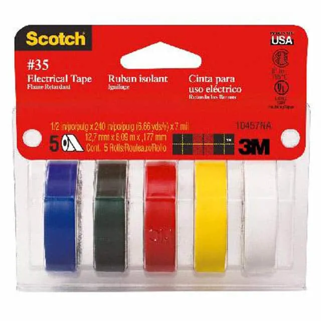 35-MULTI-COLOR (TAPE ELECT ASORT 1/2X 6.7YDS")