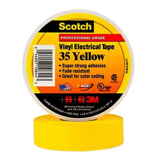 35-YELLOW-1/2 (TAPE ELECTRICAL YLW 1/2X 6.7YDS")
