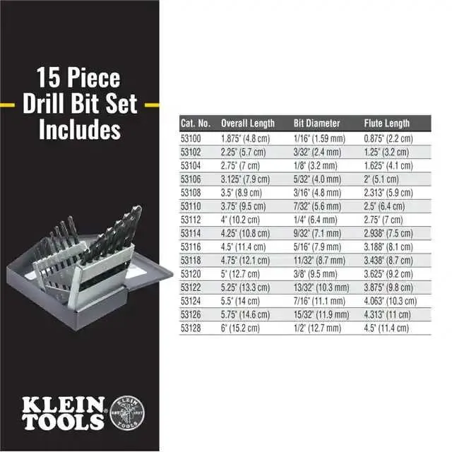 53001 (15-PC REGULAR-POINT DRILL-BIT SE)