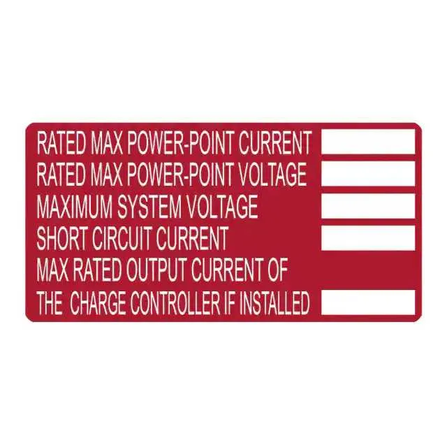596-00253 (LABEL ID/RATINGS 4X2" WHT/RED")
