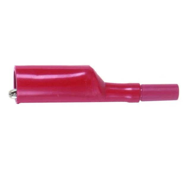 6573A-2 (CLIP ALLIG W/BOOT-4MM B-PLUG RED)