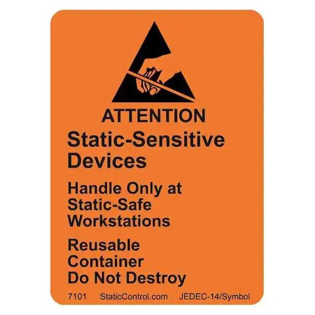 7101 (SIGN ESD/STATIC 2.5X1.88" 500PC")