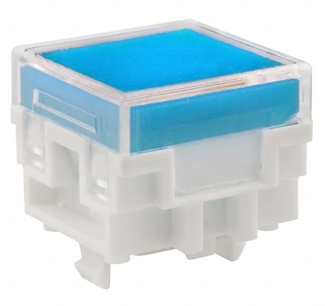 AT477JG (CAP PUSHBUTTON SQUARE CLEAR/BLUE)