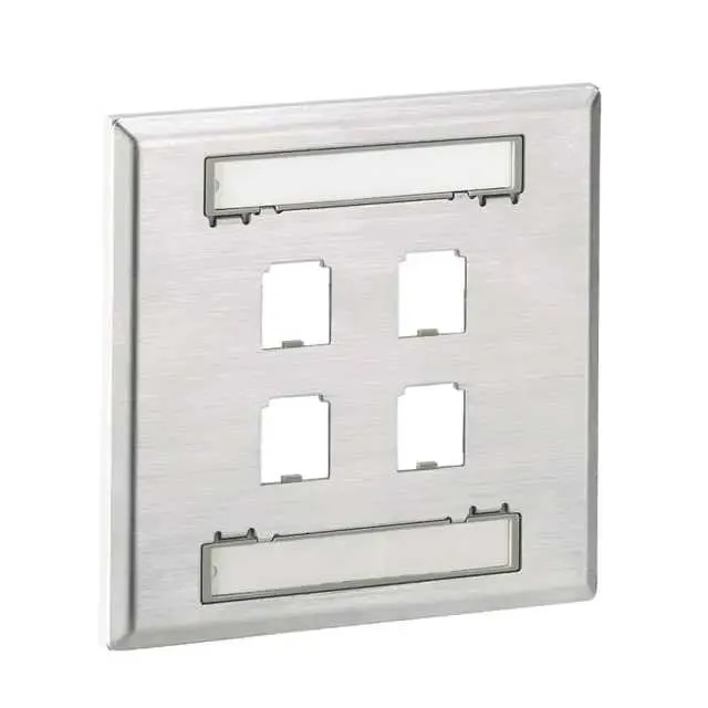 CFPL4S-2GY (FACEPLATE, 4 PORT, DOUBLE GANG,)