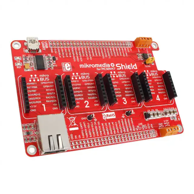 MIKROE-1437 (BOARD MIKROMEDIA+ PIC32MX7 SHLD)