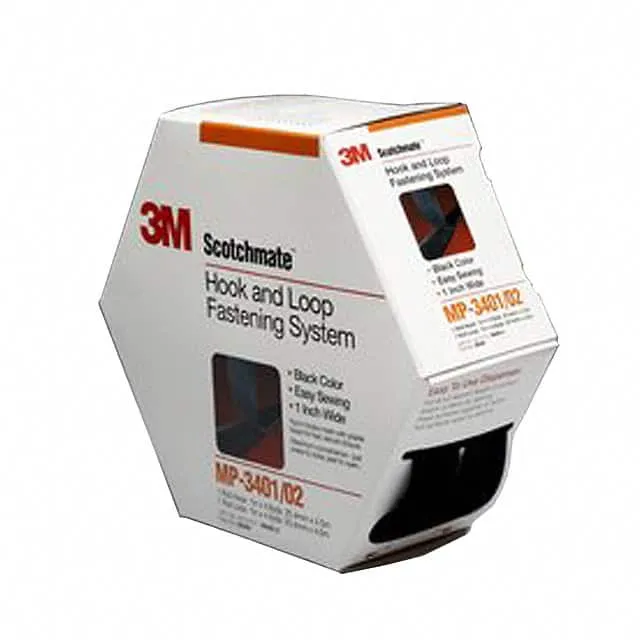 MP-3401/02 BLACK (HOOK & LOOP 1X4.9YD BLK SEW-ON")