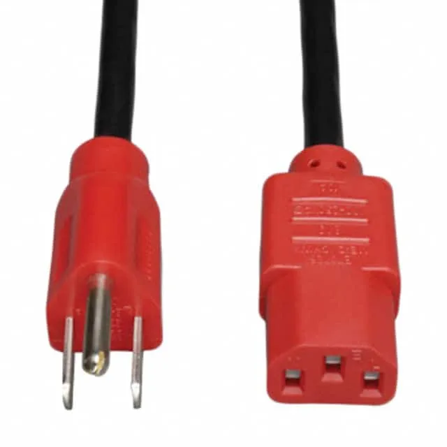 P006-004-RD (POWER CORD RED CONNECTORS 4')