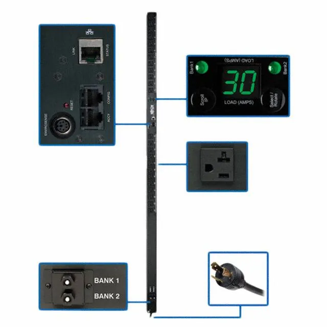 PDUMNV30 (PDU MONITORED 5-15/20R 24 OUTLET)