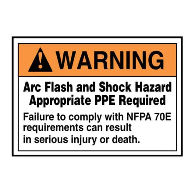 PLVS0305W7163 (LABEL ELECTL WRN 5X3.5" OR/BK/W")