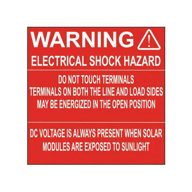 PPS0404WSL1-TER (LABEL ELECTRL WARN 4X4" WHT/RED")
