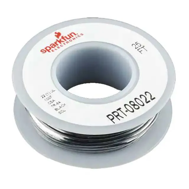 PRT-08022 (HOOK-UP SOLID 22 AWG BLACK 25')