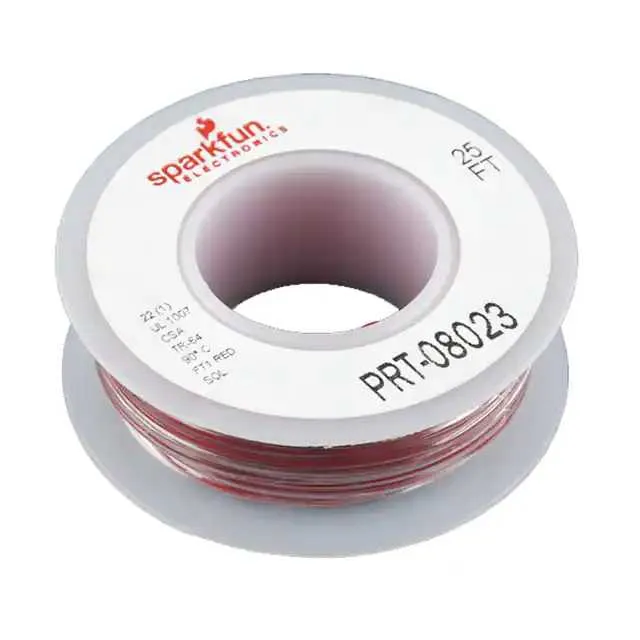 PRT-08023 (HOOK-UP SOLID 22 AWG RED 25')