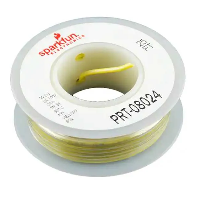 PRT-08024 (HOOK-UP SOLID 22 AWG YELLOW 25')
