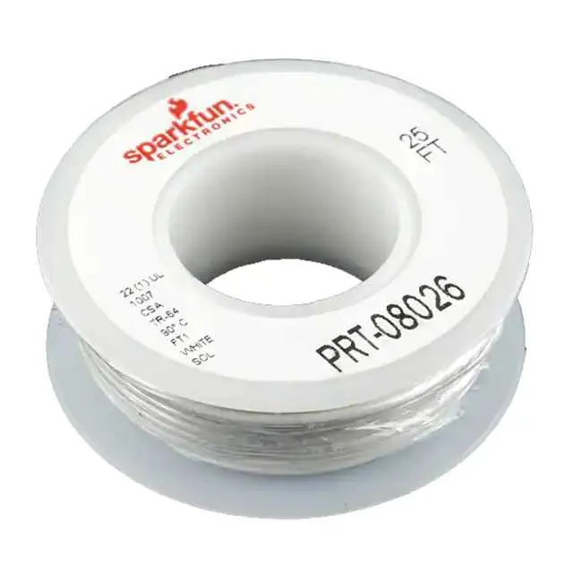 PRT-08026 (HOOK-UP SOLID 22 AWG WHITE 25')