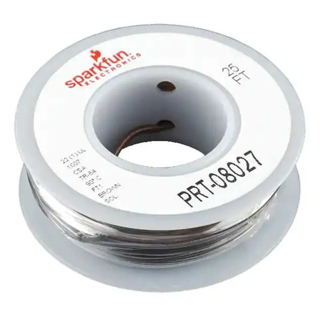 PRT-08027 (HOOK-UP SOLID 22 AWG BROWN 25')