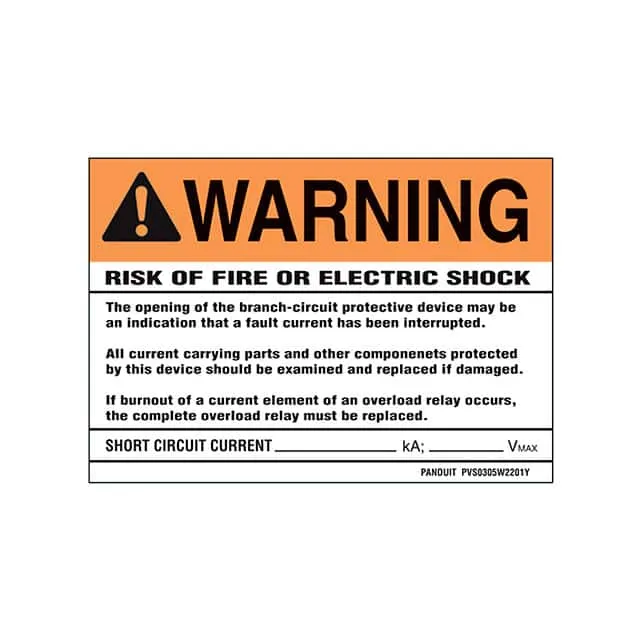 PVS0507W2201Y (SIGN ELECTRL WARN 7X5" BLCK/OR")