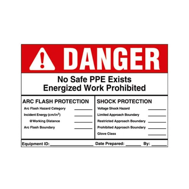 PVS0305D2101Y (SIGN ELECTRL WARN 5X3.5" BLK/RD")