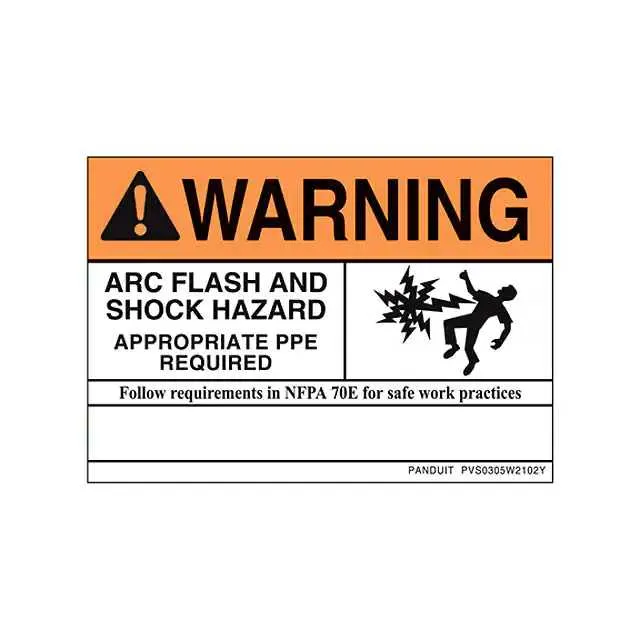 PVS0305W2102Y (SIGN ELECTRL WARN 5X3.5" BLK/OR")