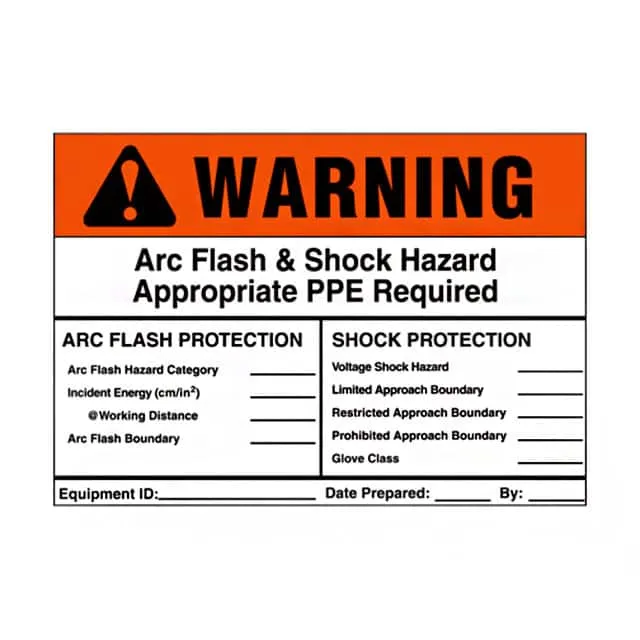 PVS0305W2103Y (SIGN ELECTRL WARN 5X3.5" BLK/OR")