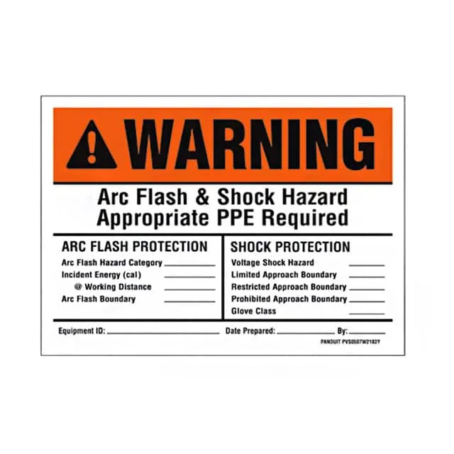 PVS0507W2103Y (SIGN ELECTRL WARN 7X5" BLCK/OR")