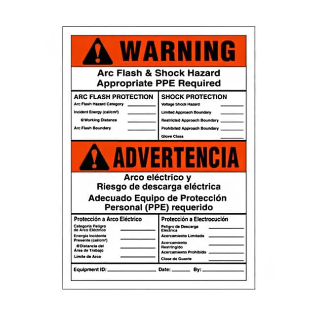 PVS0705W2105Y-S (SIGN ELECTRL WARN 7X5" BLCK/OR")