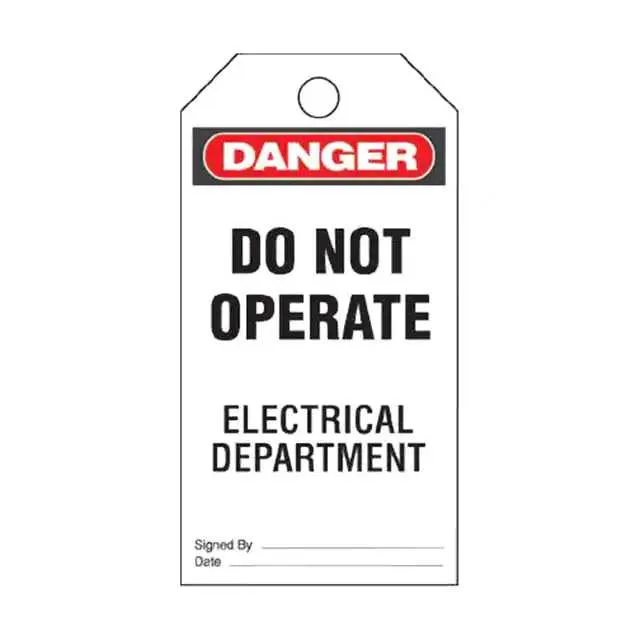PVT-43 (TAG ELECTRL WARN 5.75X3" BLK/RD")