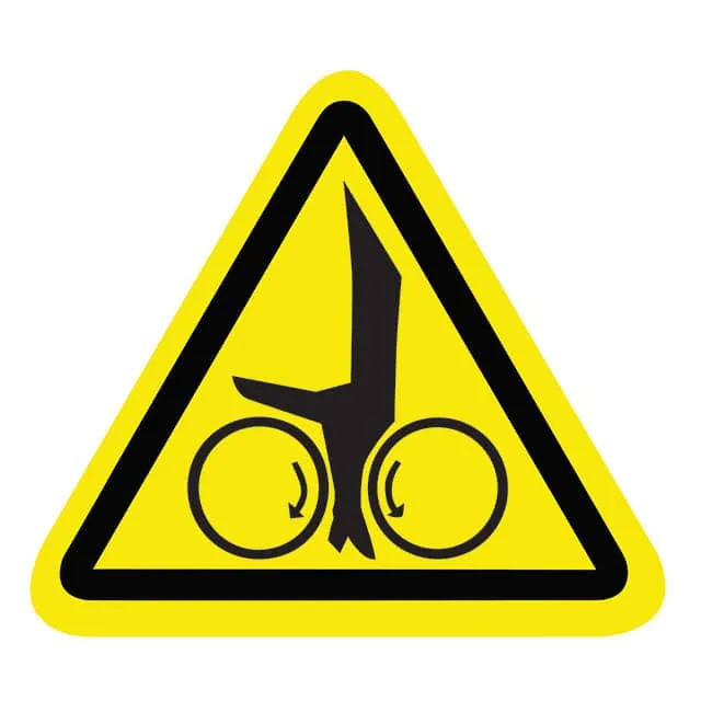 SAFLBL-2.25TRI-0110-500/PK (SAFETY LABEL - HAND CRUSH / ROLL)