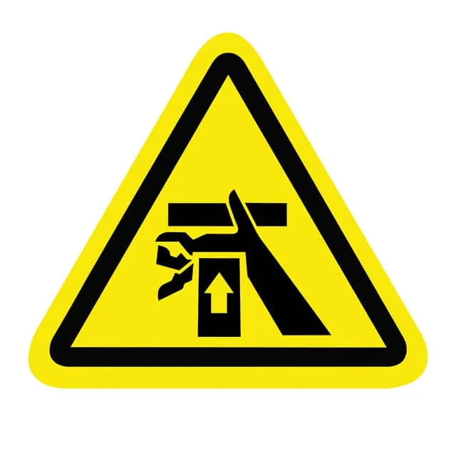SAFLBL-2.25TRI-0119-500/PK (SAFETY LABEL - HAND CRUSH FROM B)