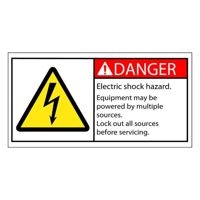 SAFLBL-2X4-008-25/PK (SAFETY LABEL - DANGER- ELECTRIC)