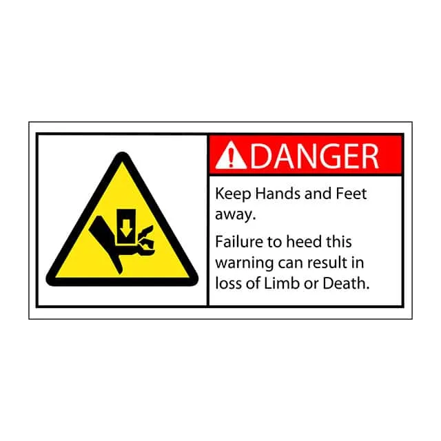 SAFLBL-2X4-018-25/PK (SAFETY LABEL - DANGER - KEEP HAN)