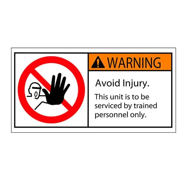 SAFLBL-2X4-022-500/PK (SAFETY LABEL - WARNING - TRAINED)