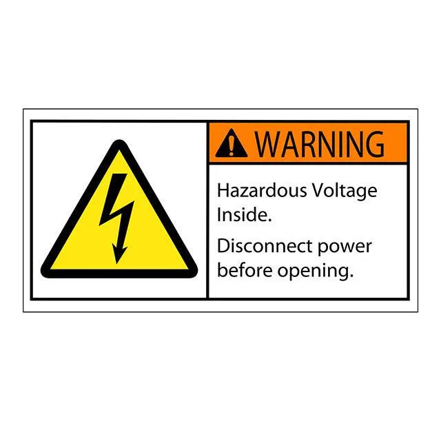 SAFLBL-2X4-036-500/PK (SAFETY LABEL - WARNING - HAZARDO)
