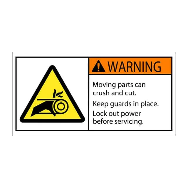SAFLBL-2X4-040-500/PK (SAFETY LABEL - MOVING PARTS CAN)