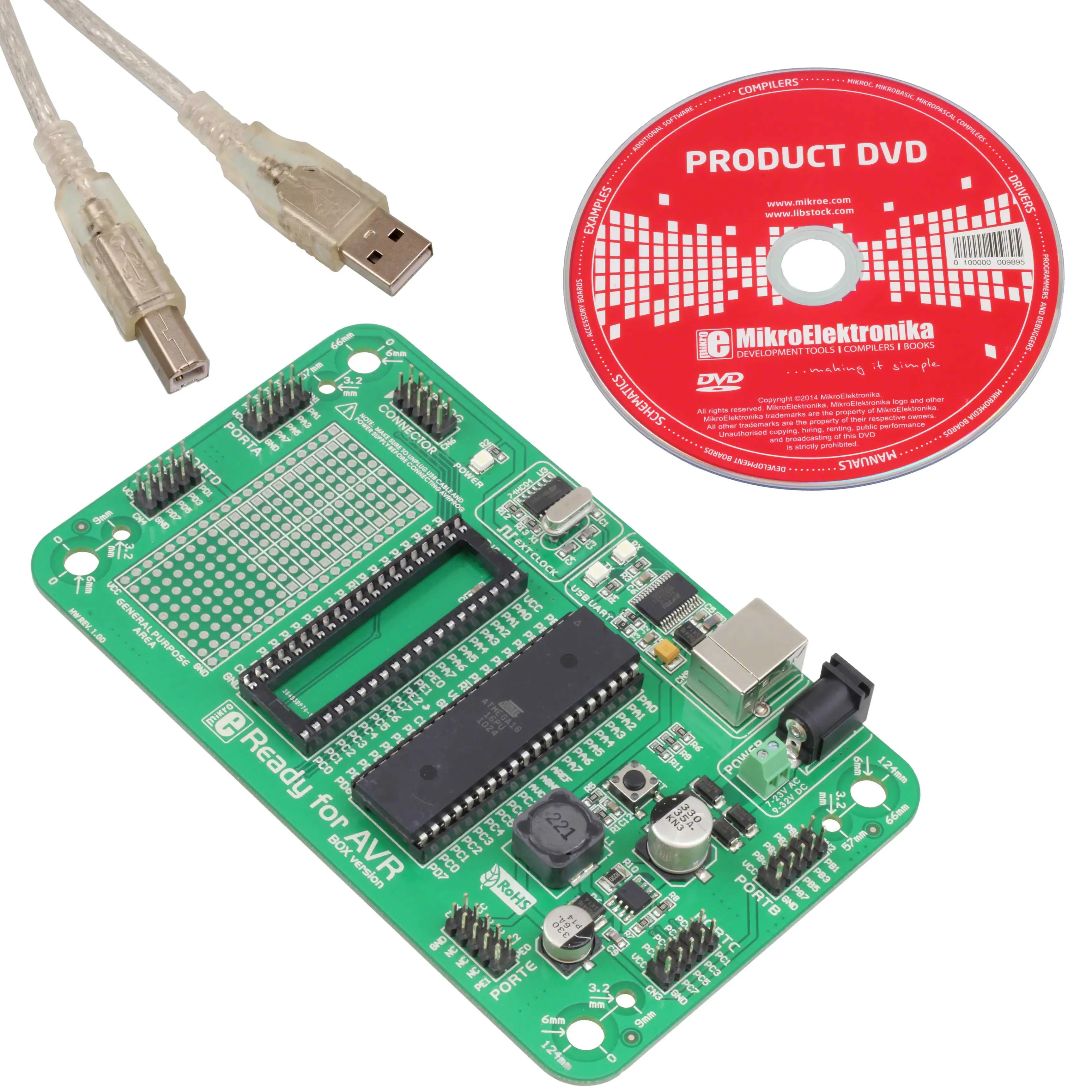 MIKROE-977 (BOARD READY AVR)