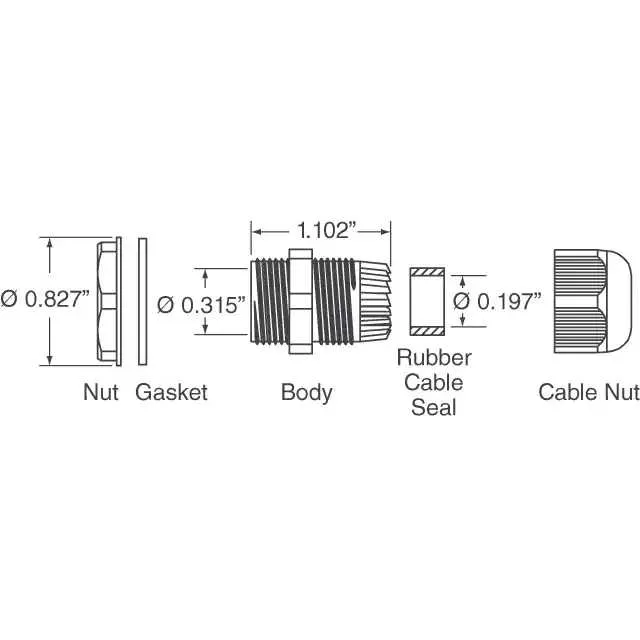 NG-9511 (CABLE GLAND NEMA 4X PG-7 BLACK)