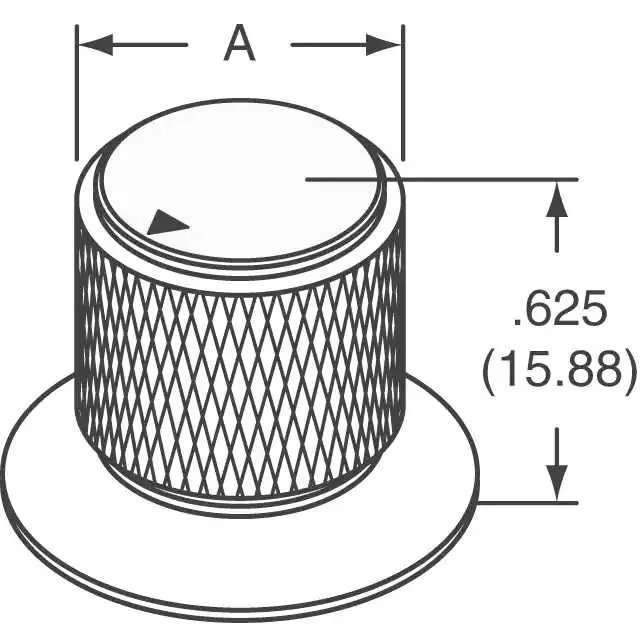 OESA-50-2-7 (KNOB KNURLED W/SKRT 0.236 METAL")
