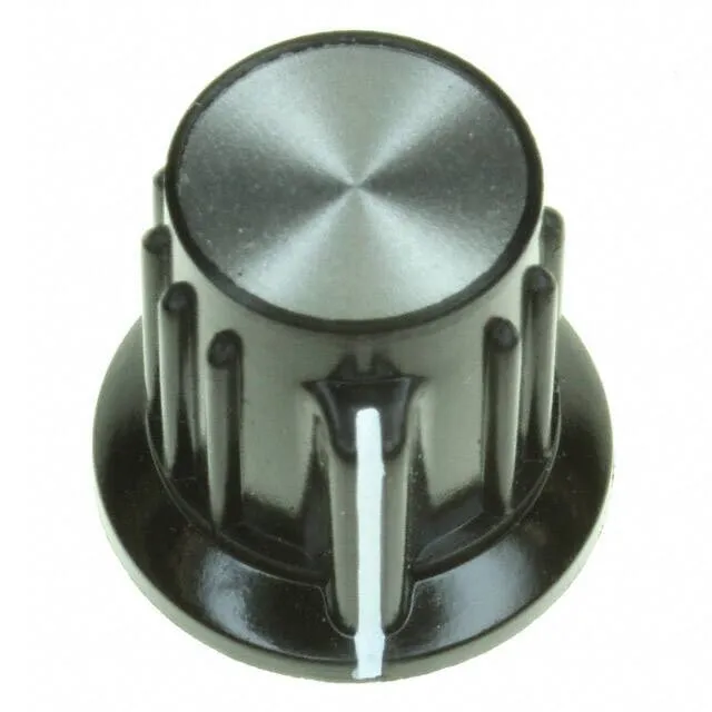 PKAP50B1/4 (KNOB RIBBED W/SKIRT 0.250 PLAST")