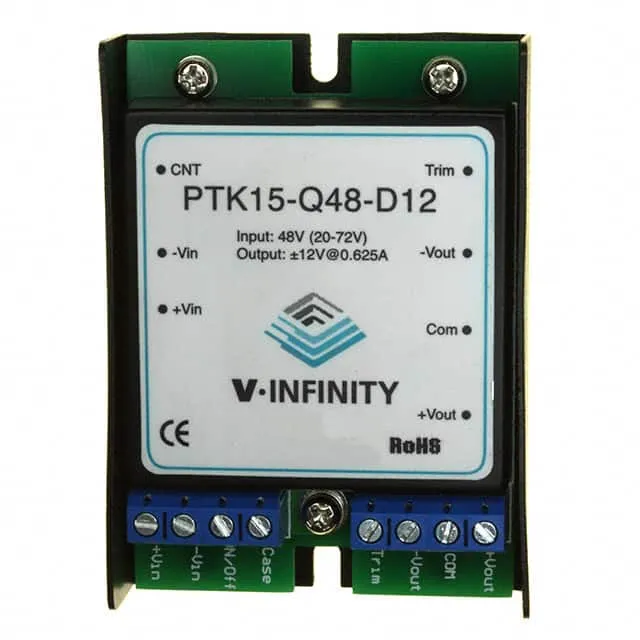 PTK15-Q48-D12-T (CONVERTER DC/DC +/-12V 15W TERM)
