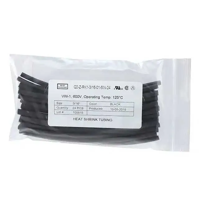 Q2-Z-RK1-3/16-01-6IN-24 (HEATSHRK KIT RFL 3/16 BLK 24 PC")
