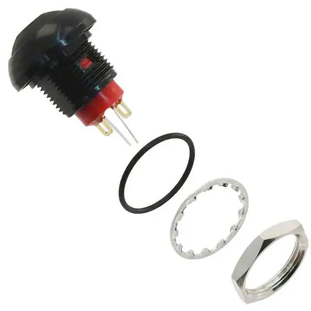 RP8300B2M1CEBLKBLKRED (SWITCH PB SPST-NO 200MA 250V)