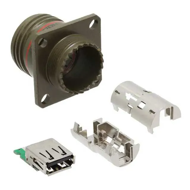 USBFTV22G (CONN USB SQ FLANGE RCPT-SLD GRN)