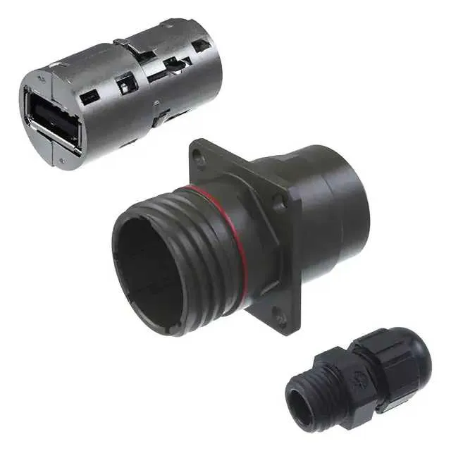 USBFTV2PE2G (CONN SQ FLANGE RCPT W/BKSHLL-SLD)