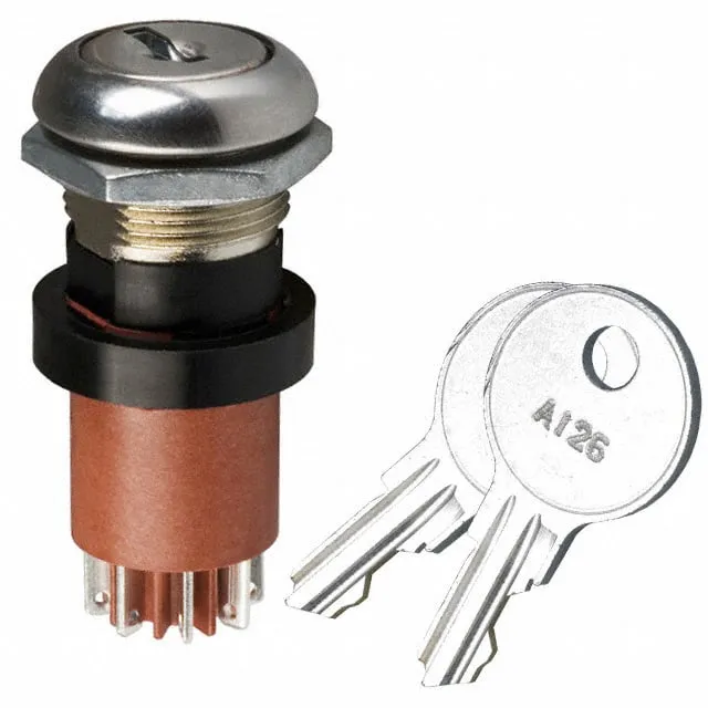 W200132C205AQ (SWITCH KEYLOCK 3POS DP3T 4A 125V)