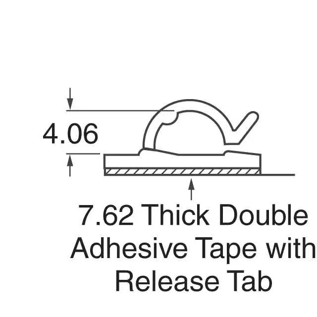 WCK-180-01A-RT (CBL CLIP C-TYPE NATURAL ADHESIVE)