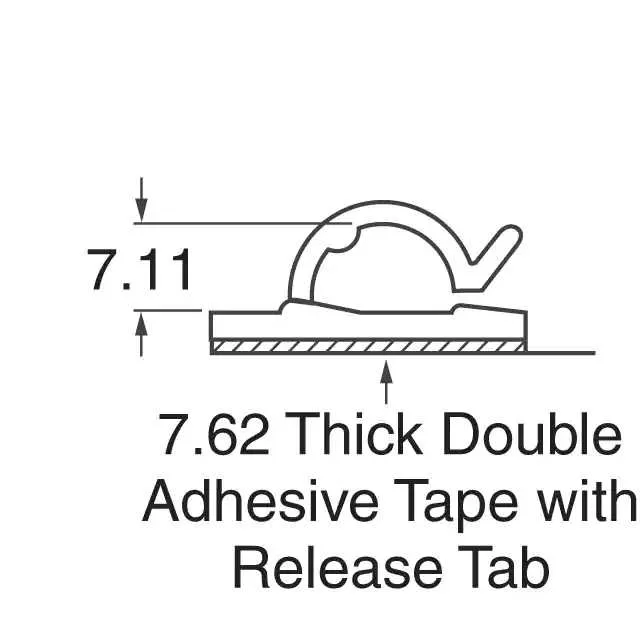 WCK-460-01A-RT (CBL CLIP C-TYPE NATURAL ADHESIVE)