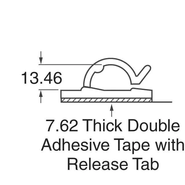 WCK-720-01A-RT (CBL CLIP C-TYPE NATURAL ADHESIVE)