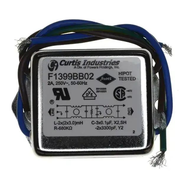 F1399BB02 (LINE FILTER 250VAC 2A CHASS MNT)